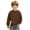 Brown #024, variant on Boys Waffle Knit Sweatshirt Kids Crew Neck Long Sleeve Chest Pocket Relaxed Fit Fall School Pullover
