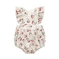 thumbnail image 1 of Seyurigaoka Christmas Sister Baby Girls Matching Outfit, Santa Dots Dress/Romper with Snaps, 1 of 7