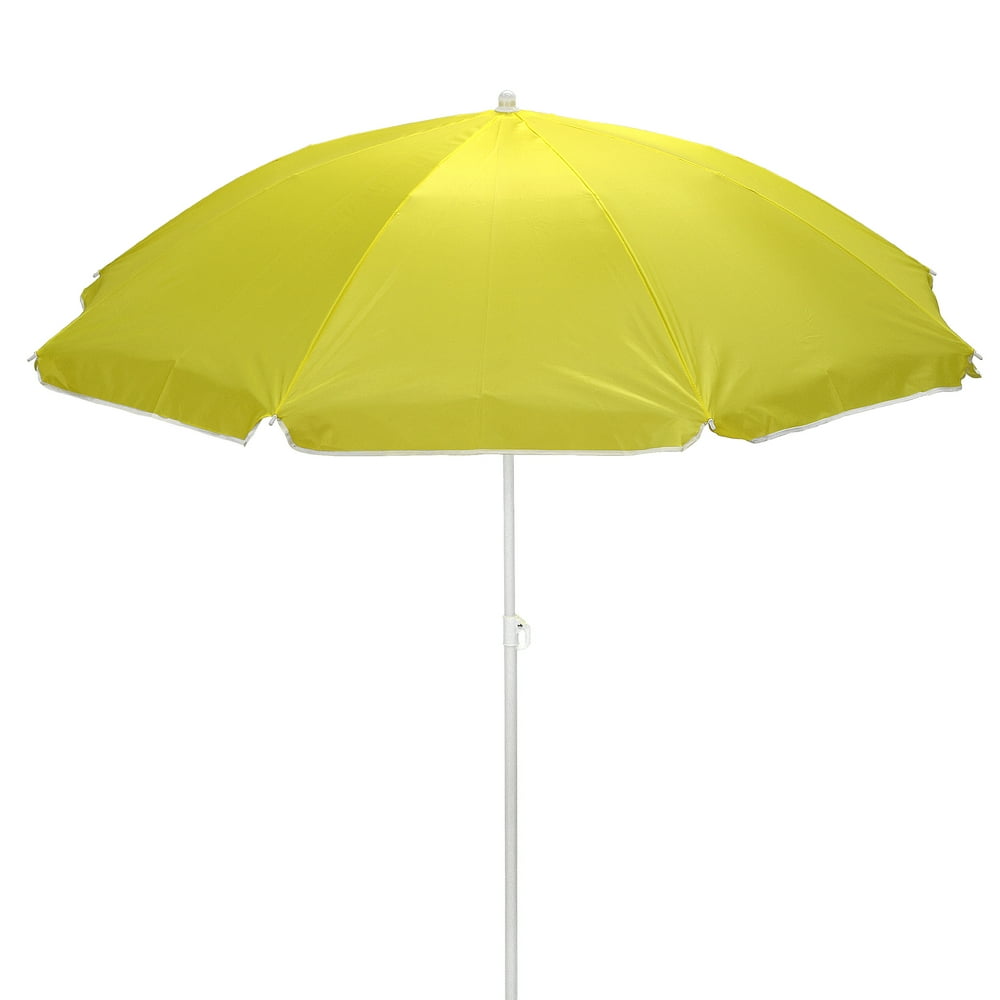 6 ft. Beach Umbrella, Solid Yellow