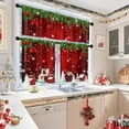 thumbnail image 7 of Christmas Red Kitchen Window Curtains and Valances Set 36 Inch, Village Winter Snowflake Pine Balls Short Tier Curtain for Cafe Living Room Bathroom, Xmas 3 Pieces Set Kitchen Decor, 7 of 7