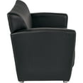 thumbnail image 2 of Office Star Products Black Faux Leather Loveseat with Silver finish Legs, 2 of 5