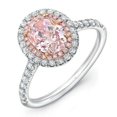 thumbnail image 2 of HeartsAndYou 2.5ct Natural Peach Morganite Double Halo Engagement Ring 14k SOLID White Gold, 2 of 9
