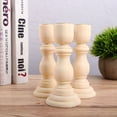 thumbnail image 7 of PartyKindom Chic and Unique Beige Wooden Candle Holders for Table Decoration 3Pcs, 7 of 7