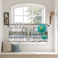 thumbnail image 3 of Teal Floral Tier Curtains, Farmhouse Green White Blue Wooden Light Filtering Kitchen Curtains, 2Pcs Rod Pocket Half Window Treatments Panels for Sink Cafe Cabinet Camper 27.5x24 Inches, 3 of 9