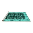 thumbnail image 2 of Ahgly Company Machine Washable Indoor Square Oriental Turquoise Blue Traditional Area Rugs, 8' Square, 2 of 4