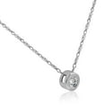 thumbnail image 4 of Pompeii 1/4 ct Round Diamond Solitaire Bezel Pendant Necklace 18" 14k White Gold (H,I1), 4 of 4