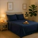 thumbnail image 5 of Juego de Sabanas 100% Algodón Cálidas y Transpirables King Size Azul Navy Kyuden Home, 5 of 7