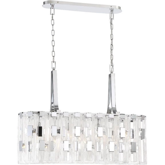 Eurofase Lighting-33742-014-Viviana Oval Chandelier 18 Light  Chrome Finish with Clear Glass