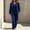 Blue, variant on Women's Casual Velvet Two Piece Set V Neck Button Long Sleeve Top and Wide Leg Pants Soft Loungewear Outfit for Daily Home Wear Wine