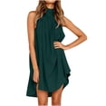 thumbnail image 1 of Pompotops Women's Fashion Casual Summer Solid Color Short Sleeve Round Neck Tops Blouse, 1 of 7