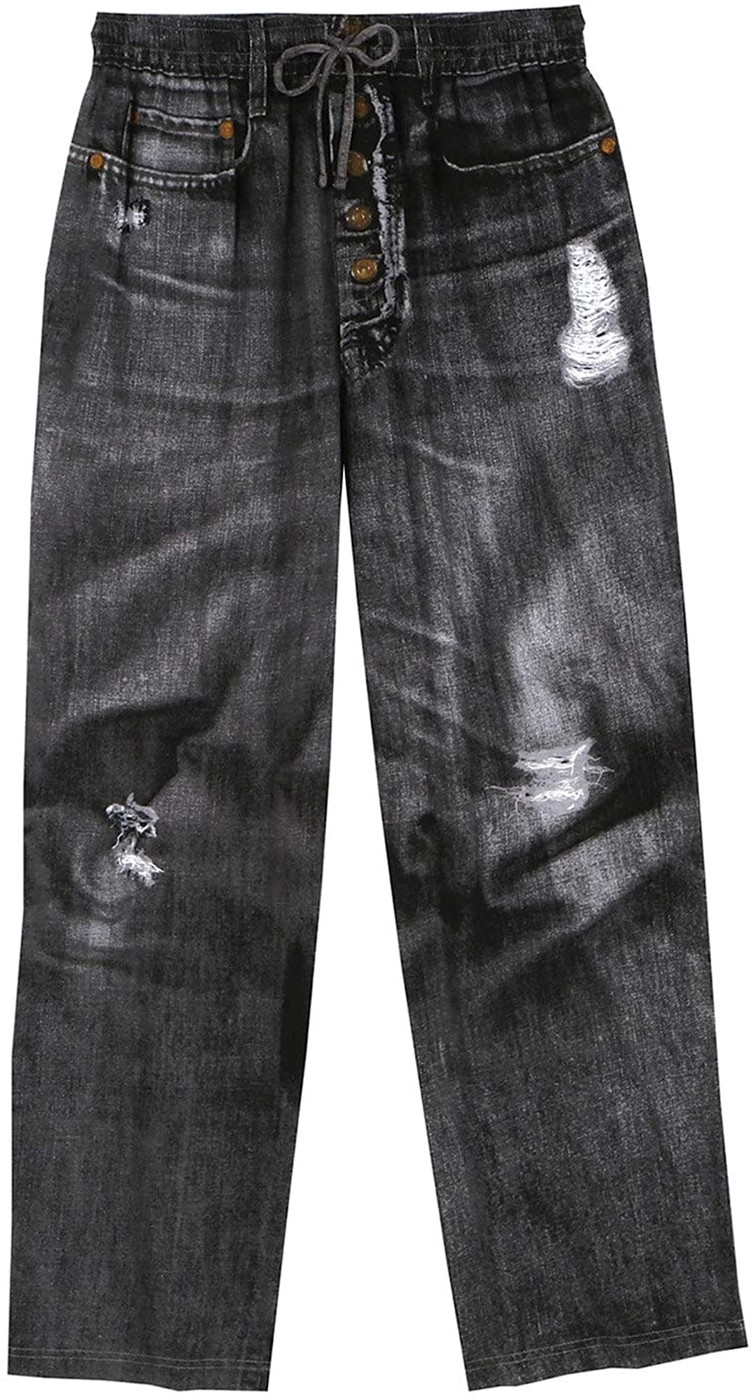 Adult Black Jeans Lounge Pants - Faux 