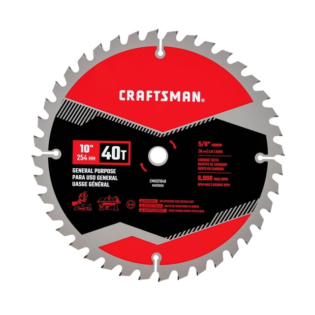 Hoja de sierra circular CRAFTSMAN CMAS21040 40T 25,4 mm de carburo