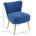 thumbnail image 3 of HOMCOM Armless Accent Chairs Set of 2 with Gold Leg Tufted Back for Bedroom, 3 of 10