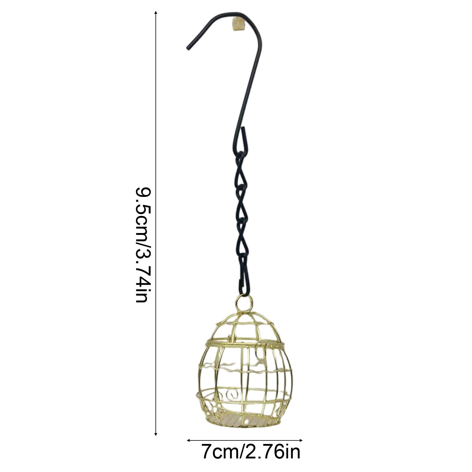 Black and Gold Birdcage Feeder, Hanging Spherical Garden Courtyard Bird Feeder, Metal Mesh Bird Feeding Station for Outdoor Yard Patio Decoration