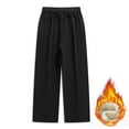 thumbnail image 5 of CONROSES Mens Fleece Baggy Sweatpants Letter Graphic Y2K Pants for Men Casual Wide Leg Elastic Waist Drawstring Soft Loose Sports Joggers With Pockets, 5 of 9