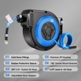 thumbnail image 5 of Legooin 3/8" x 50FT Retractable Air Hose Reel with 6.6FT Lead Hose, Wall/Ceiling Mount, Auto Rewind, Hybrid Air Hose, Brass Fittings, 300 PSI, for Garage and Workshop, 5 of 8