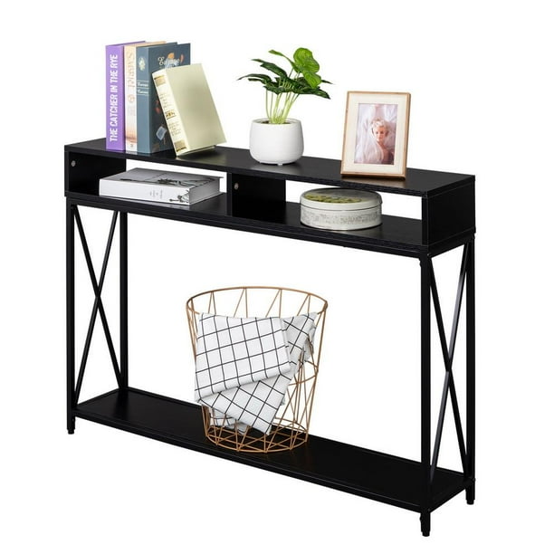 Zimtown Black 3Tier Console Sofa Table TV Stand Entryway Table with