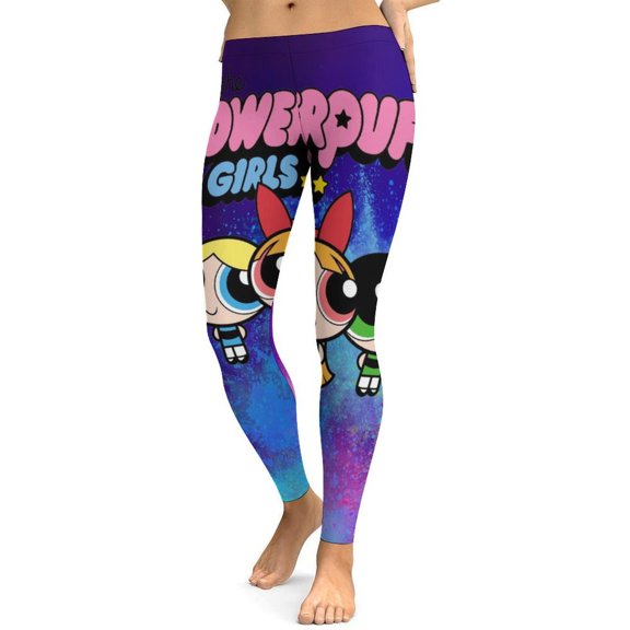 The Powerpuff Girls Womens Lounge Legging Soft Workout Athletic Running Yoga Pants Yoga Leggings S