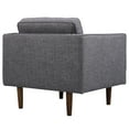 thumbnail image 3 of Benjara Mid Century Style Fabric Button Tufted Back Chair with Track Arms, Gray, 3 of 3