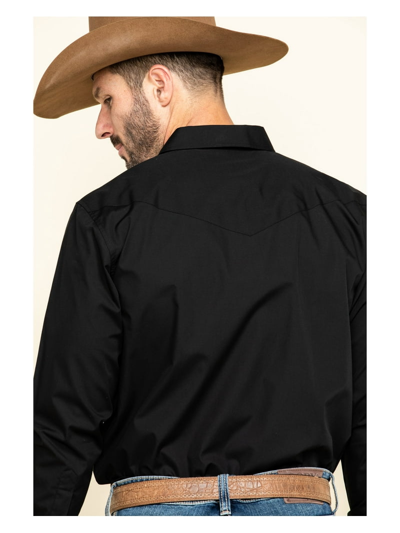 Gibson Trading Men's Medium-Sized Solid Black Western Shirt with