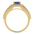 thumbnail image 4 of 1.76ct round cut blue tanzanite 18k yellow gold halo Bridal Wedding Engagement Promise Anniversary Ring for Women size 7.5, 4 of 7