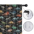 thumbnail image 4 of Blackout Kids Curtains,Black Cartoon Dinosaurs Infos Pattern Childrens Insulated Curtains Set Of 2,Bedroom Essentials,Toddler Room Decor 42"x54", 4 of 5