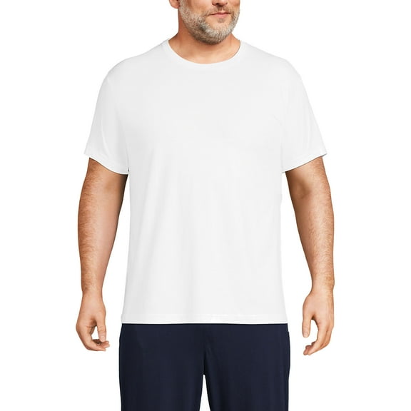 Lands' End Essentials Men's Crew Neck T-Shirt 3 Pack - Premium Cotton Tee, Casual Regular Fit