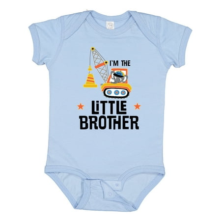 

Inktastic Little Brother Construction Truck Boys Gift Baby Boy Bodysuit