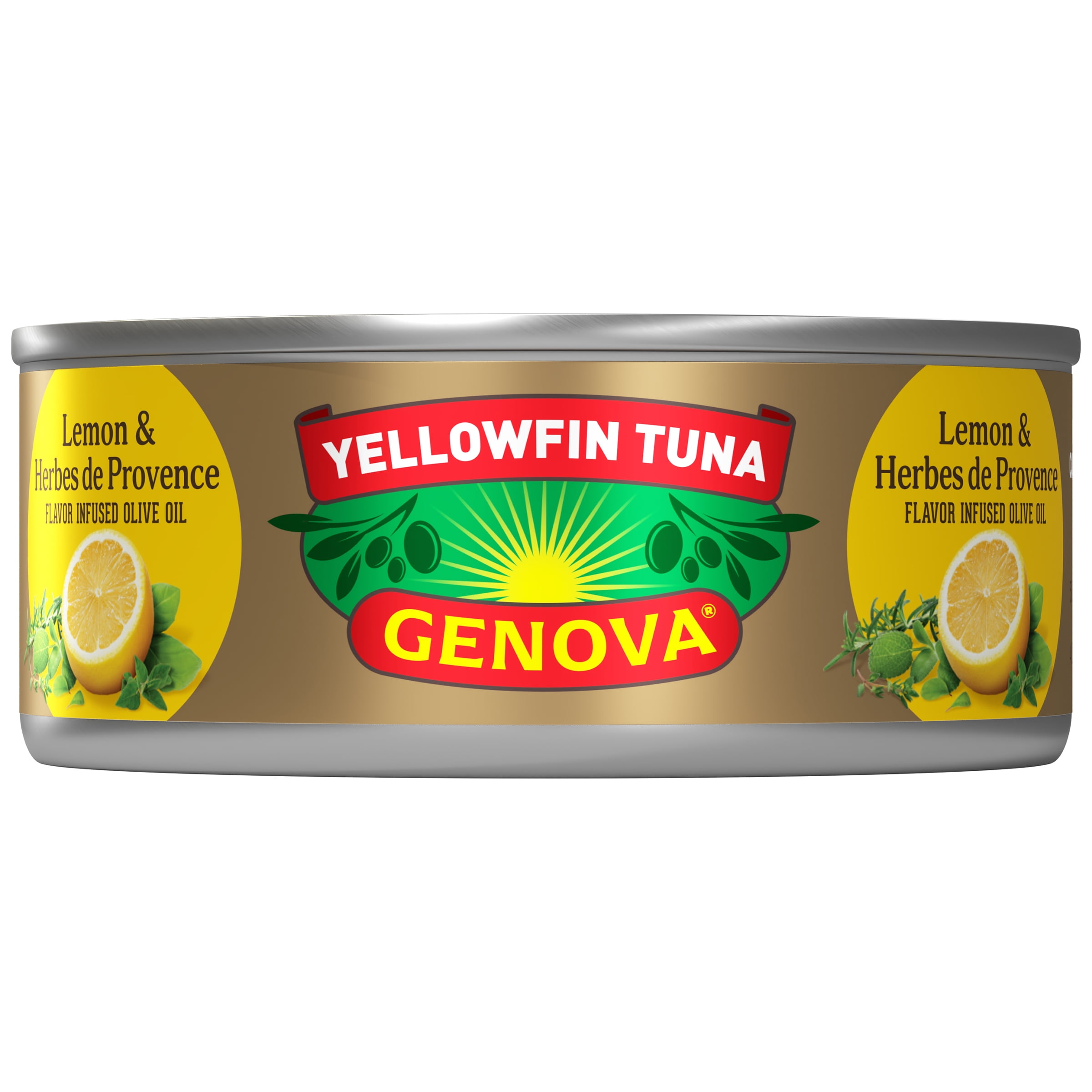 (4 pack) Genova Premium Yellowfin Tuna in Lemon and Herbes de Provence Infused Olive Oil 5 oz