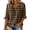 Brown#9, variant on ZCNKMX Shirts for Women Crew Neck Plaid Grid Print 3/4 Sleeve Blouse, Tie Front Ruffle Hem Loose Relaxed Breathable Farmhouse Casual Outfits for Spring Summer Daily Country Style Tops Red XL