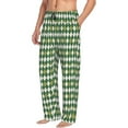 thumbnail image 2 of Easygdp Light Green Squares Men's Pajama Pant, Sleep Elastic Waistband Lounge Pants - X-Large, 2 of 9