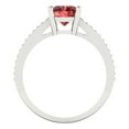 thumbnail image 4 of 2.32 ct Oval Cut Natural Garnet Solitaire with Simulated Diamond Accents 14K White Gold Womens Engagement Ring, 4 of 5