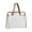 Beige#1, variant on Yhmxh A4 Paper Storage Document Bag, Clear Stationery Supplies Bag for Notepad, Transparent Tutorial Bag for Homework, Large Pocket Craft Tote with Handles, Sewing Project Organizer (Blue)