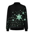 thumbnail image 3 of Mgmyaa Women's Casual Long Sleeve Zippered Jacket with Star Print and Pockets for Trendy Everyday Outfits, 3 of 5