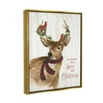 thumbnail image 3 of Stupell Industries All Roads Lead Home Christmas Deer Holiday Painting Gold Floater Framed Art Print Wall Art, 3 of 6