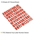 thumbnail image 3 of Unique Bargains Vinyl Self Adhesive Letter Number Sticker Decal Kit, Red 81 Piece 10 Sheets, 3 of 5