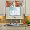 thumbnail image 2 of Yayeee Kitchen Valance Rod Pocket 54" x 18" Living Room Window Curtain, Purple Floral Tomatoes, 2 of 6