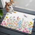 thumbnail image 3 of Wildflowers Entryway Rug 2'x3'&nbsp; Non Slip Front Door Mats, Farmhouse Country Dragonfly Butterfly Floral Entrance Rugs Indoor Outdoor Carpet, Washable Floor Mats Small Area Rug for Bedroom Kitchen, 3 of 8