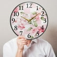 thumbnail image 5 of Peony Flowers Pink Wall Clocks Battery Operated 11.9 Inch Round Clock Acrylic Silent Non-Ticking Bedroom Living Room Decorative Clocks, 5 of 10