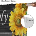 thumbnail image 6 of Sunflower Curtains, Rustic Farmhouse Vintage Black Grey Wooden Yellow Sunflower Butterfly Print Blackout Window Treatments for Kitchen Bedroom Livingroom Cafe, 84" W X 84" L, 6 of 6