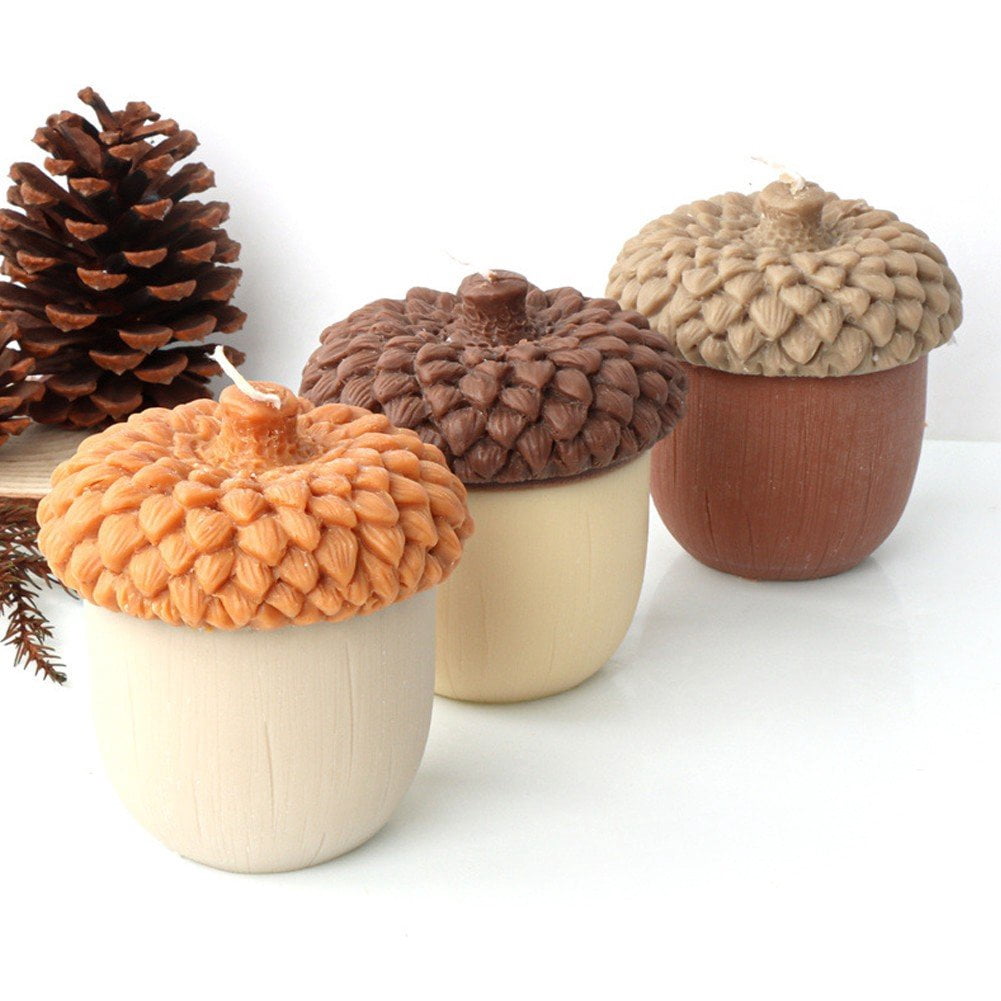 Slccxzc Pine Cone Candle Mold, Big Acorn Silicone Candle Mold Scented Christmas Candle Mould DIY Pinecone Plaster Soap Ornament Mold for Home Decoration