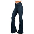 thumbnail image 2 of Uhndy Plus Size Wide Leg Blue Denim Pants Women Casual Jeans navy L, 2 of 3