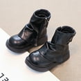 thumbnail image 4 of OWUUcdse Girls Riding Boots, Side Zipper Non-Slip Lace-Up Non-Slip Fall Booties Black Size 1 (Big Kids), 4 of 7