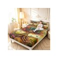 thumbnail image 3 of Homewish Colorful Nature Tree Queen Sheets,Romantic Butterflies Floral Queen Sheet Sets,Yellow Green,4 Pieces,1 Flat Sheet, 1 Fitted Sheet and 2 Pillowcases, 3 of 6