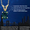 thumbnail image 2 of Gem Stone King 0.63 Ct Oval Cabochon Green Simulated Opal 18K Yellow Gold Plated Silver Pendant With Chain, 2 of 6