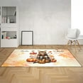 thumbnail image 2 of Hello Fall Abyssinian Scarf Welcome Autumn with Leaves Pumpkins Indoor Rug Cat Lover Kitten Owner Gifts Carpet Living Bed Room Sofa Home Decor - 00011, 2 of 5
