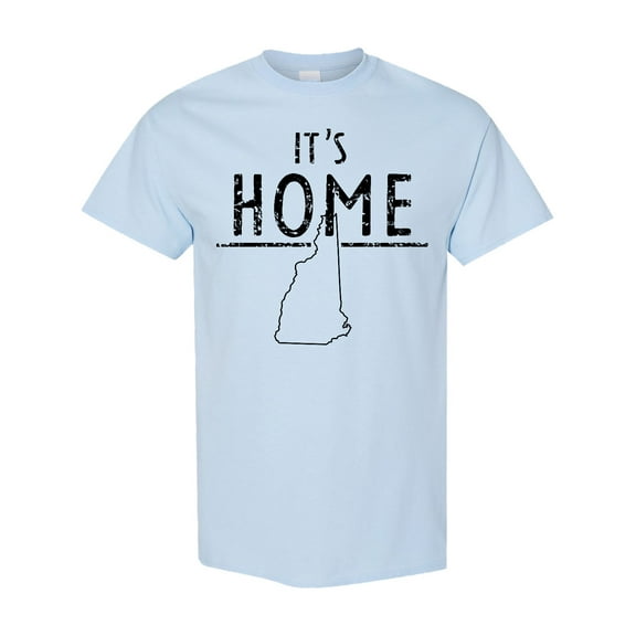 Inktastic It's Home New Hampshire State Outline Distressed Text T-Shirt