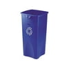 Rubbermaid Commercial 356973BE Untouchable Recycling Container, Square, Plastic, 23 gal, Blue