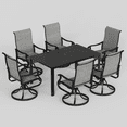 thumbnail image 5 of ELPOSUN 7 Piece Outdoor Patio Dining Set Swivel High Back Textilene Chairs and Rectangle Table Furniture Set,Light Gray, 5 of 6