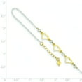 thumbnail image 2 of 14K Gold Two Tone Oval Link Diamond Cut Beads & Heart Anklet Jewelry 9", 2 of 3